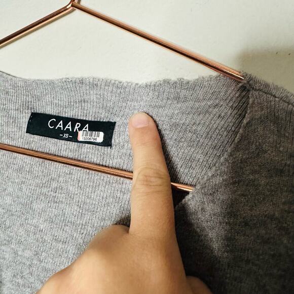 CAARA Women's Light Grey Sweater Knot at Waist Bintu Midi Dress Size Extra Small - Picture 10 of 12